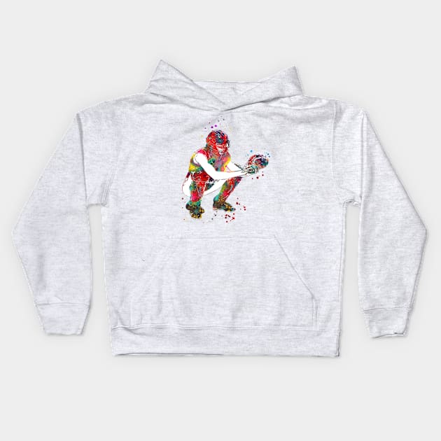 American Football Player Girl Kids Hoodie by RosaliArt